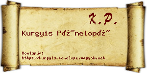 Kurgyis Pénelopé névjegykártya