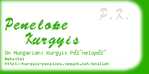 penelope kurgyis business card